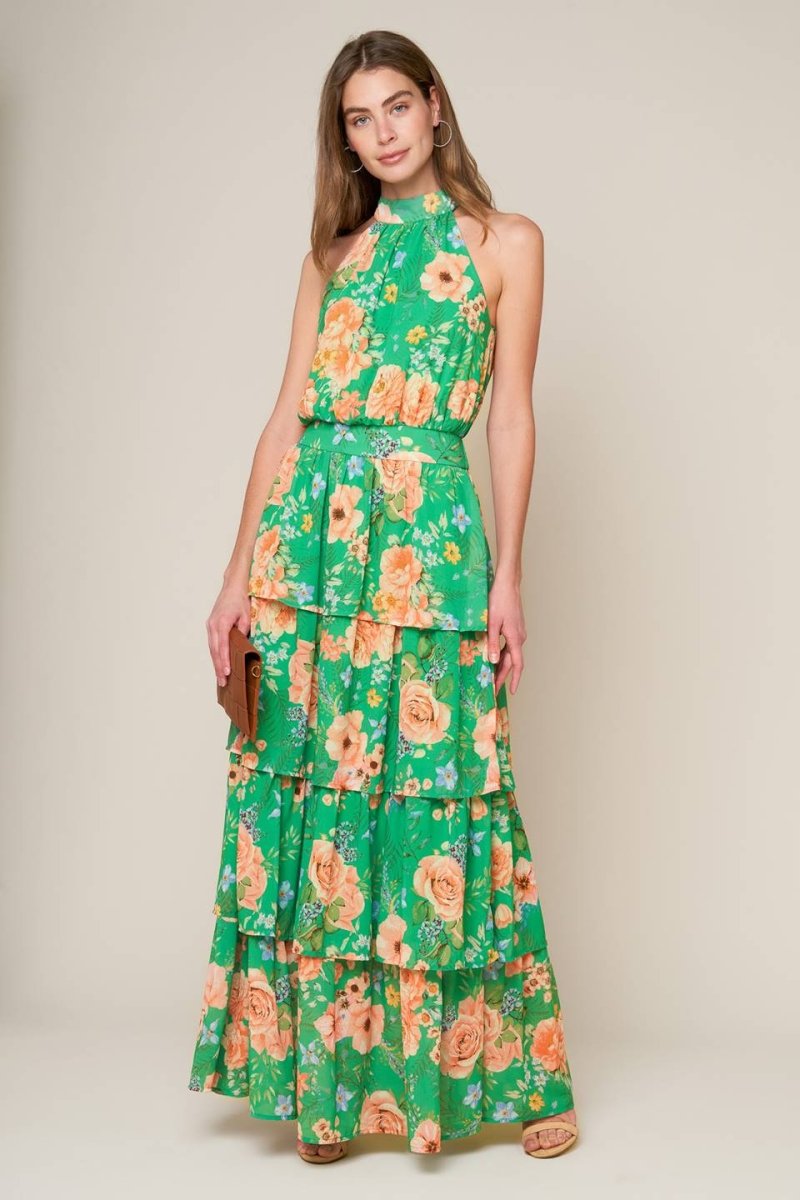 PORCELAIN BLOOM WOVEN MAXI DRESS - Love Salve