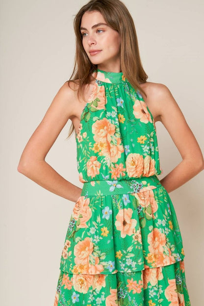 PORCELAIN BLOOM WOVEN MAXI DRESS - Love Salve