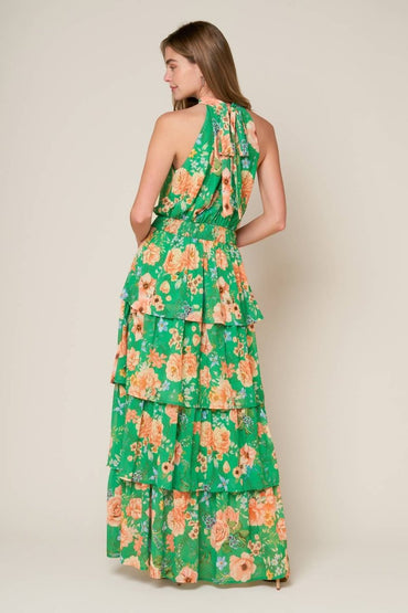 PORCELAIN BLOOM WOVEN MAXI DRESS - Love Salve