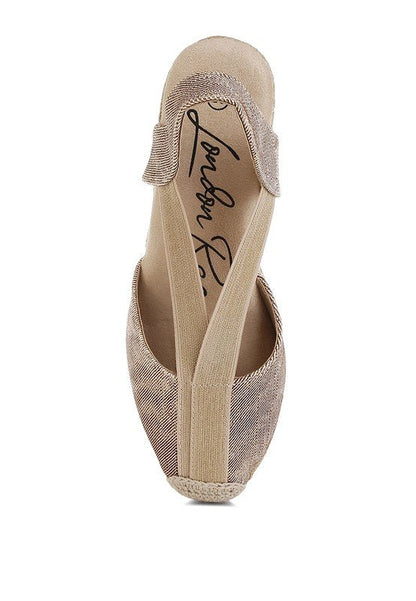 Port Side Metallic Woven Espadrille Wedges for Summer Style - Love Salve 