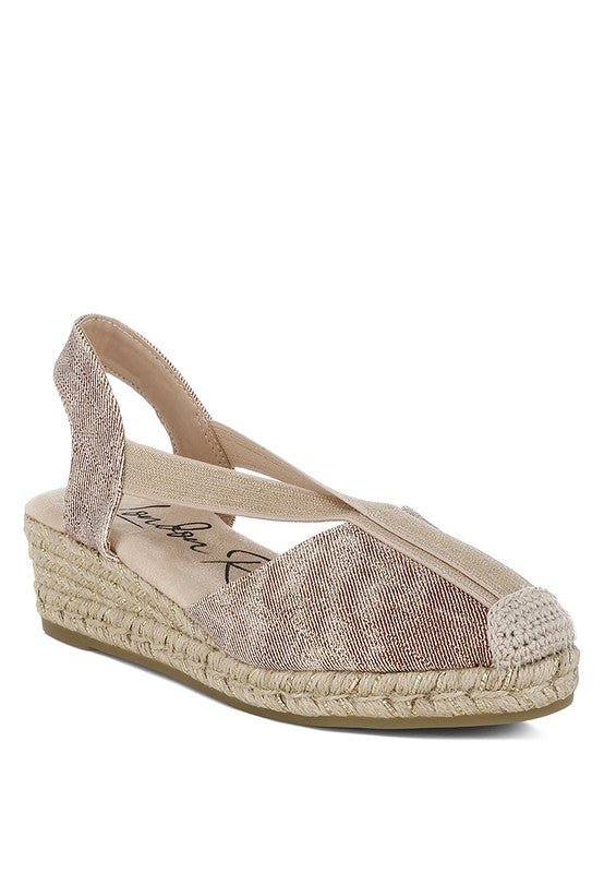Port Side Metallic Woven Espadrille Wedges for Summer Style - Love Salve 