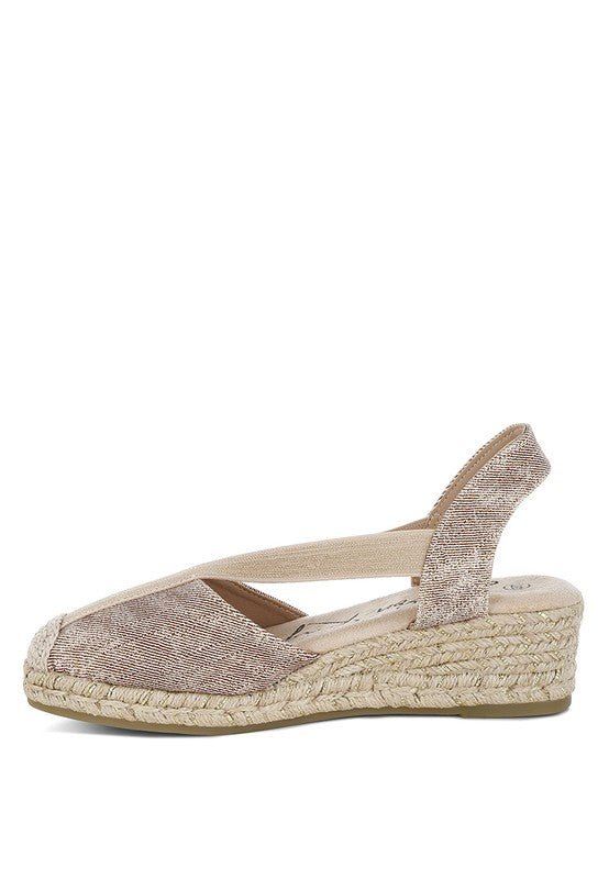 Port Side Metallic Woven Espadrille Wedges for Summer Style - Love Salve 