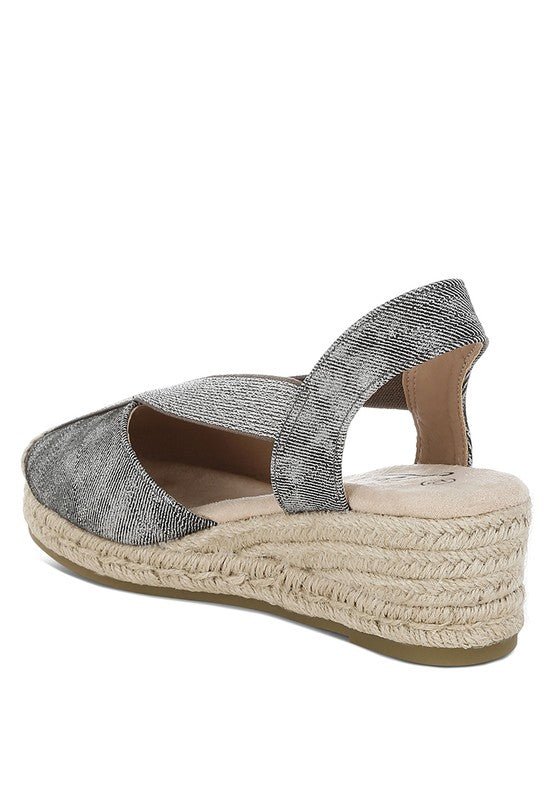 Port Side Metallic Woven Espadrille Wedges for Summer Style - Love Salve 