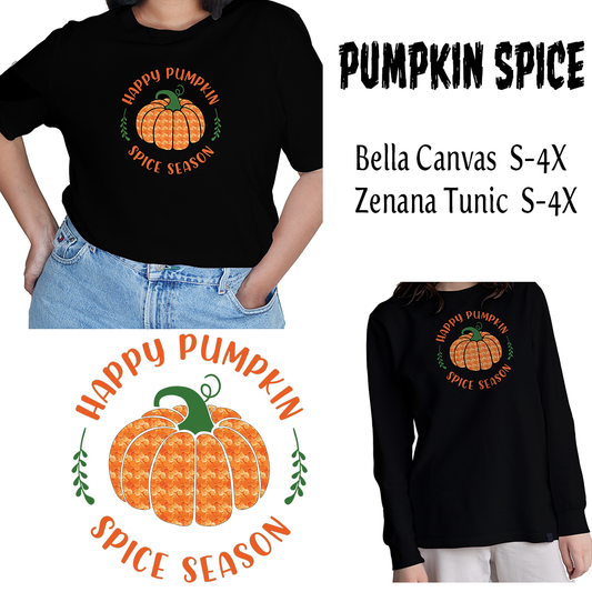 Glitter Spice Motif  Pumpkin T-shirt or Tunic MM