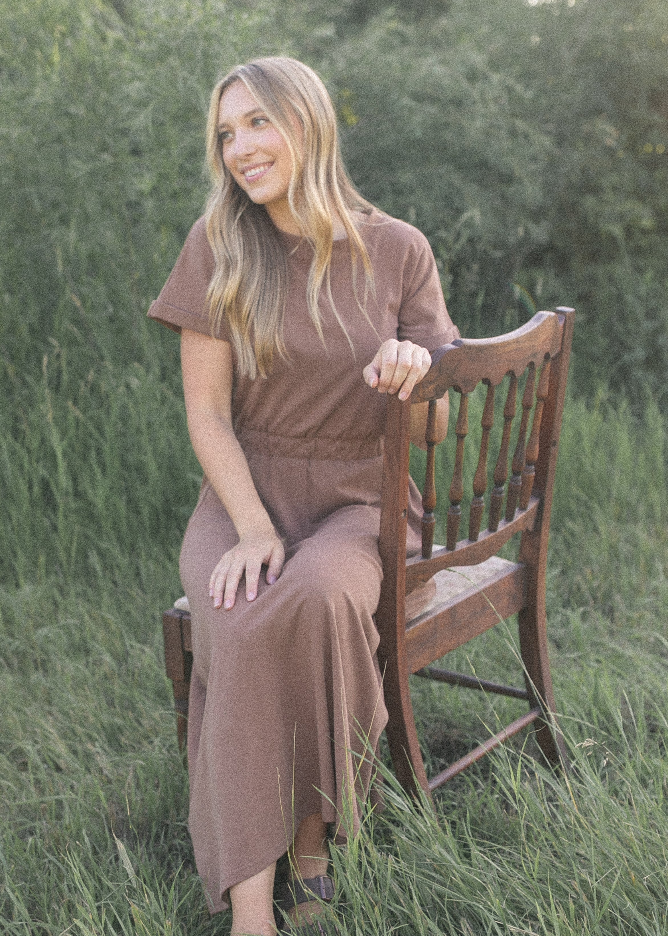 Casey Cap Sleeve Midi Dress Inherit Co.