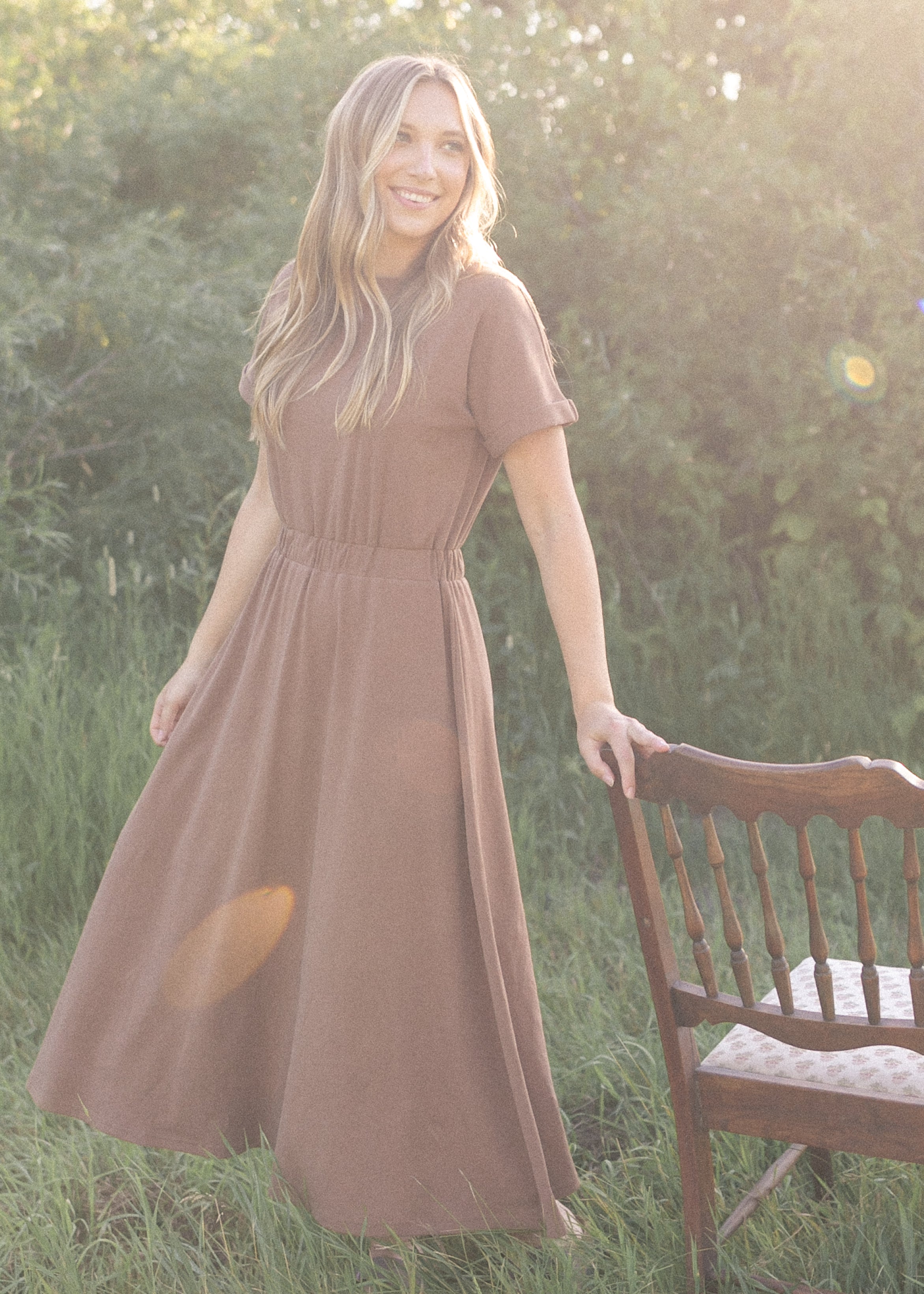 Casey Cap Sleeve Midi Dress Inherit Co.