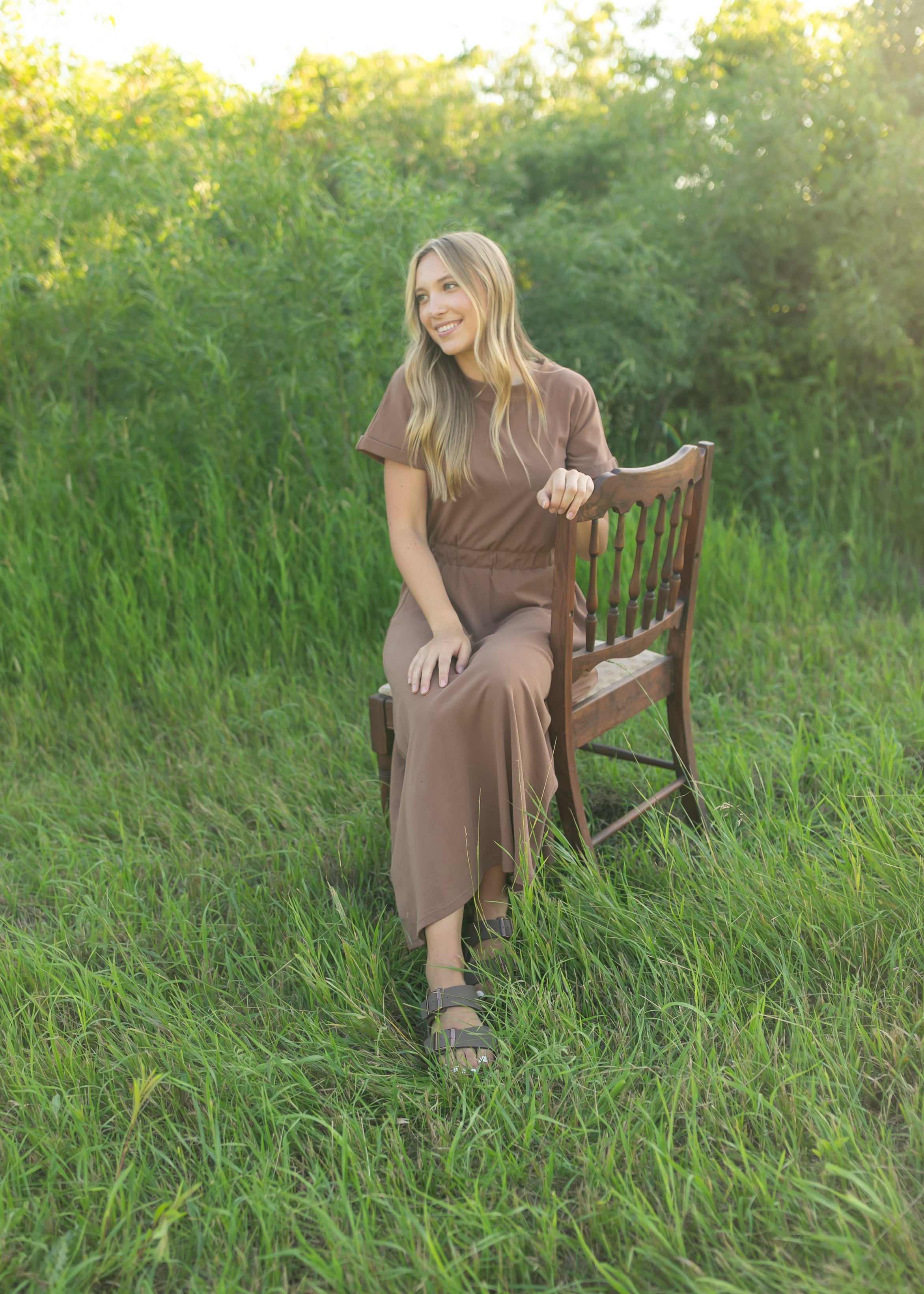 Casey Cap Sleeve Midi Dress Inherit Co.