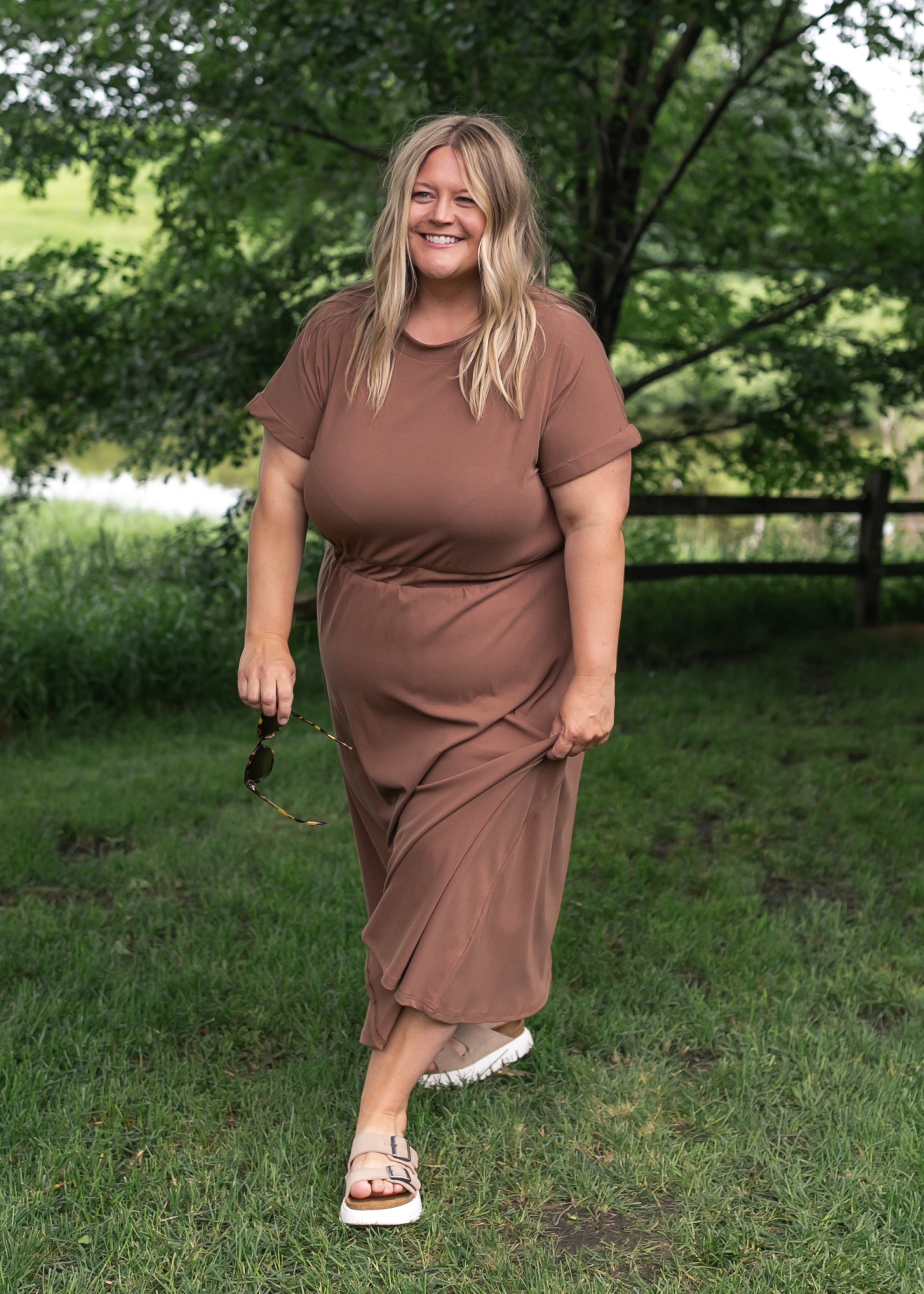 Casey Cap Sleeve Midi Dress Inherit Co.