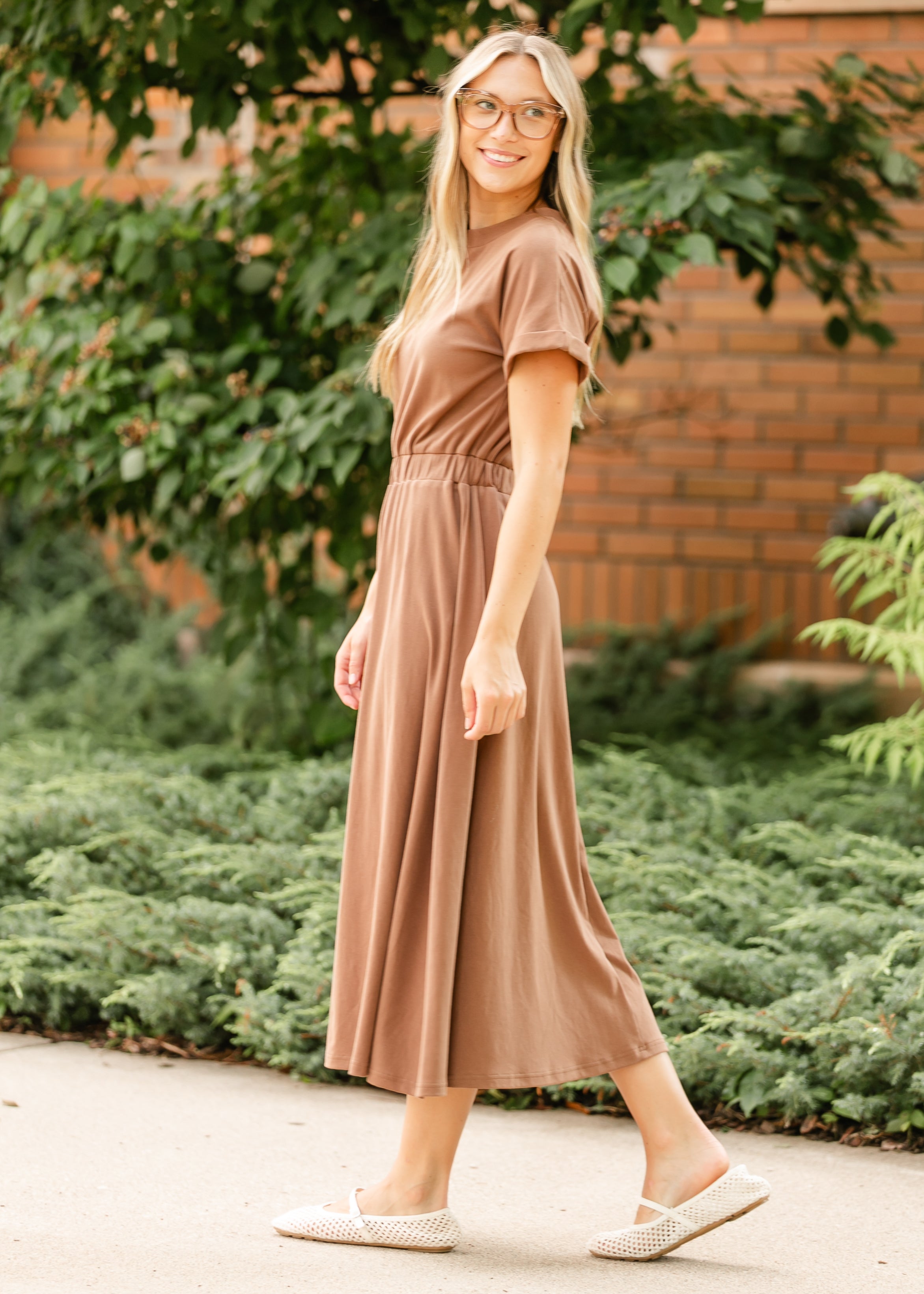 Casey Cap Sleeve Midi Dress Inherit Co.