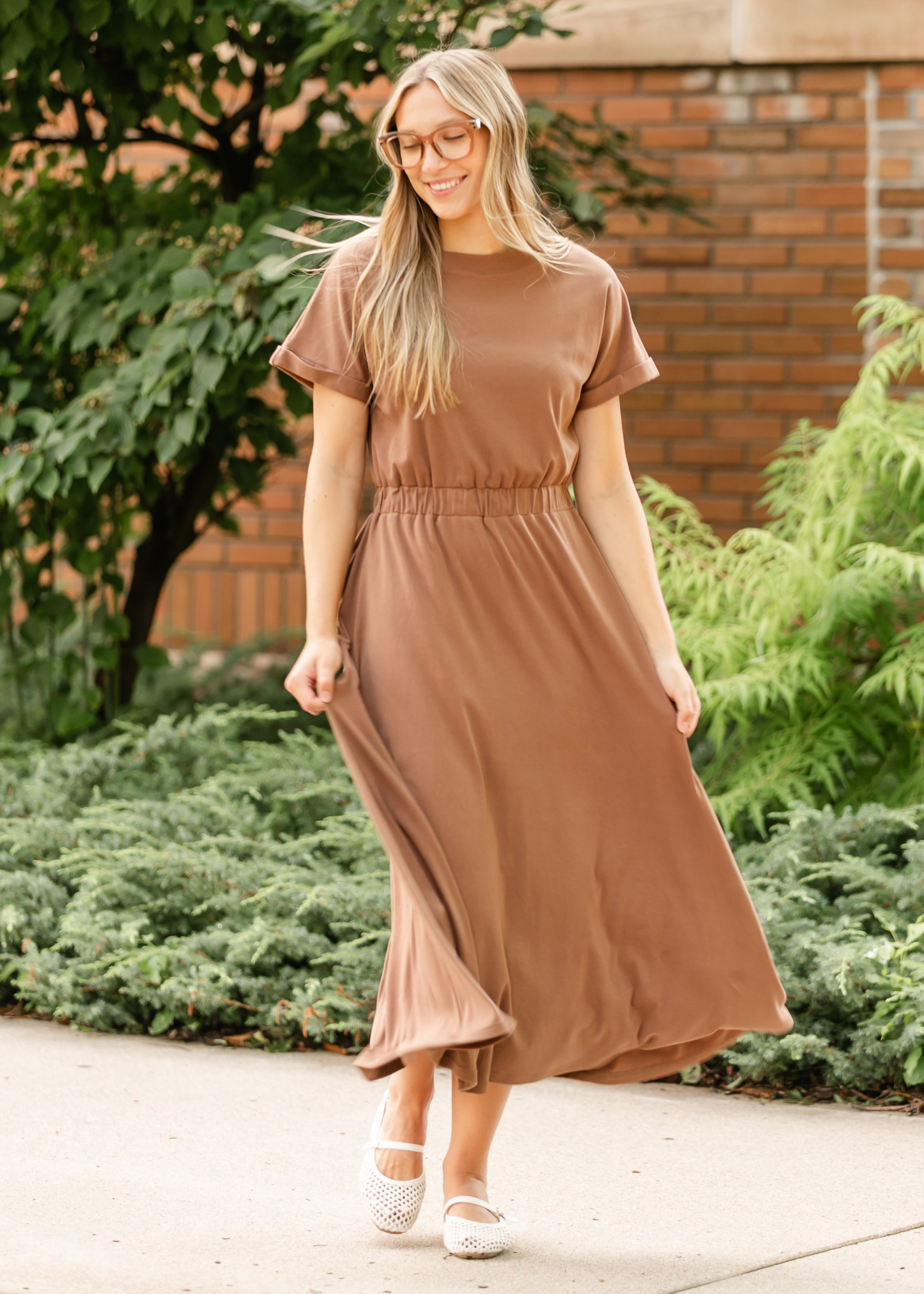 Casey Cap Sleeve Midi Dress Inherit Co.