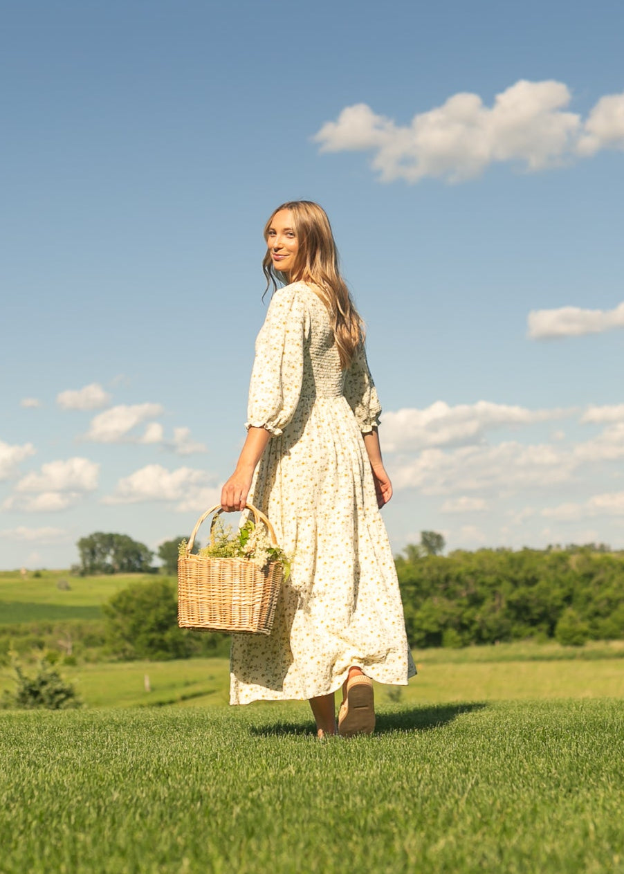 Flora Smocked Midi Dress Inherit Co.