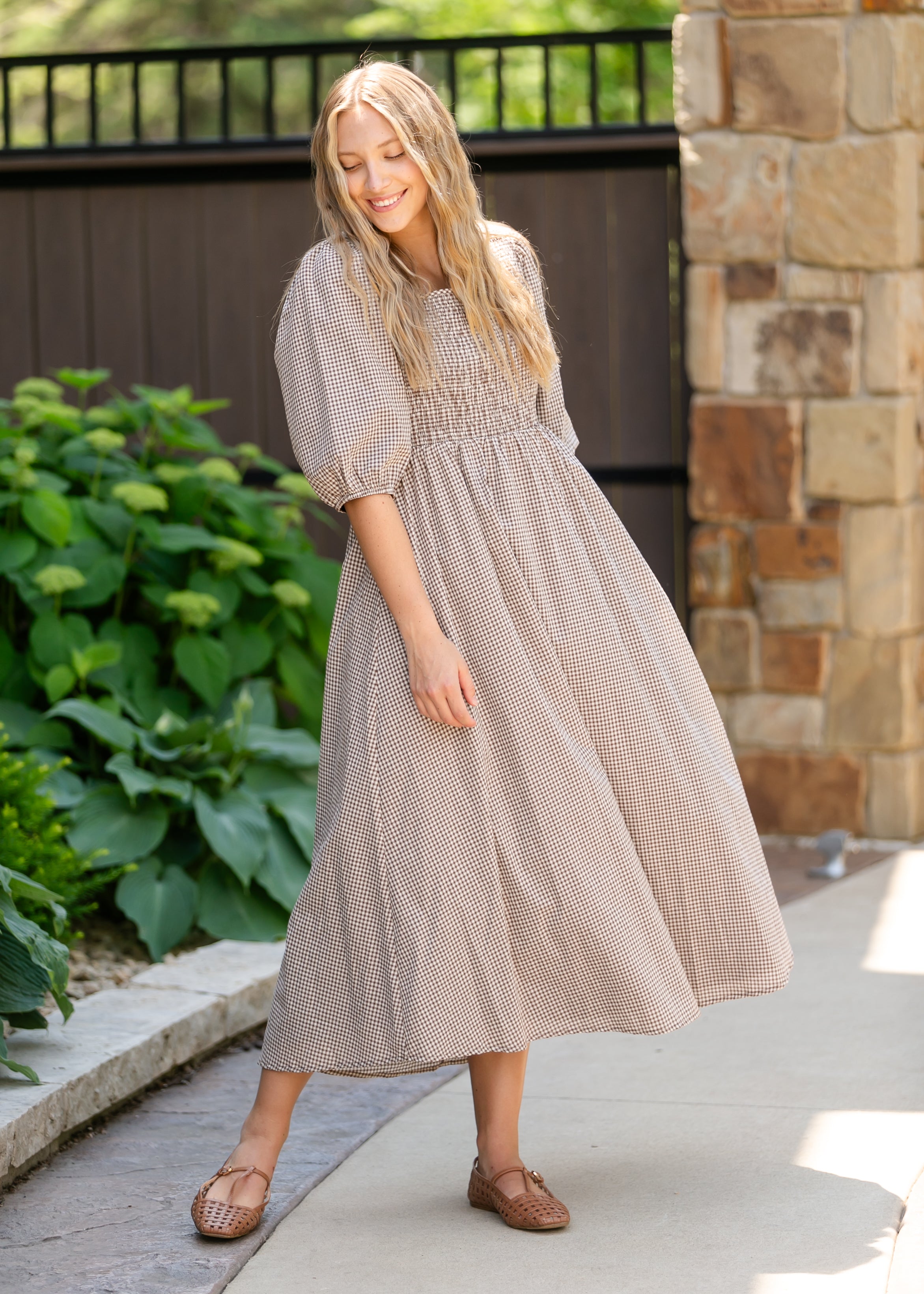 Kayleen Gingham Maxi Dress Inherit Co.