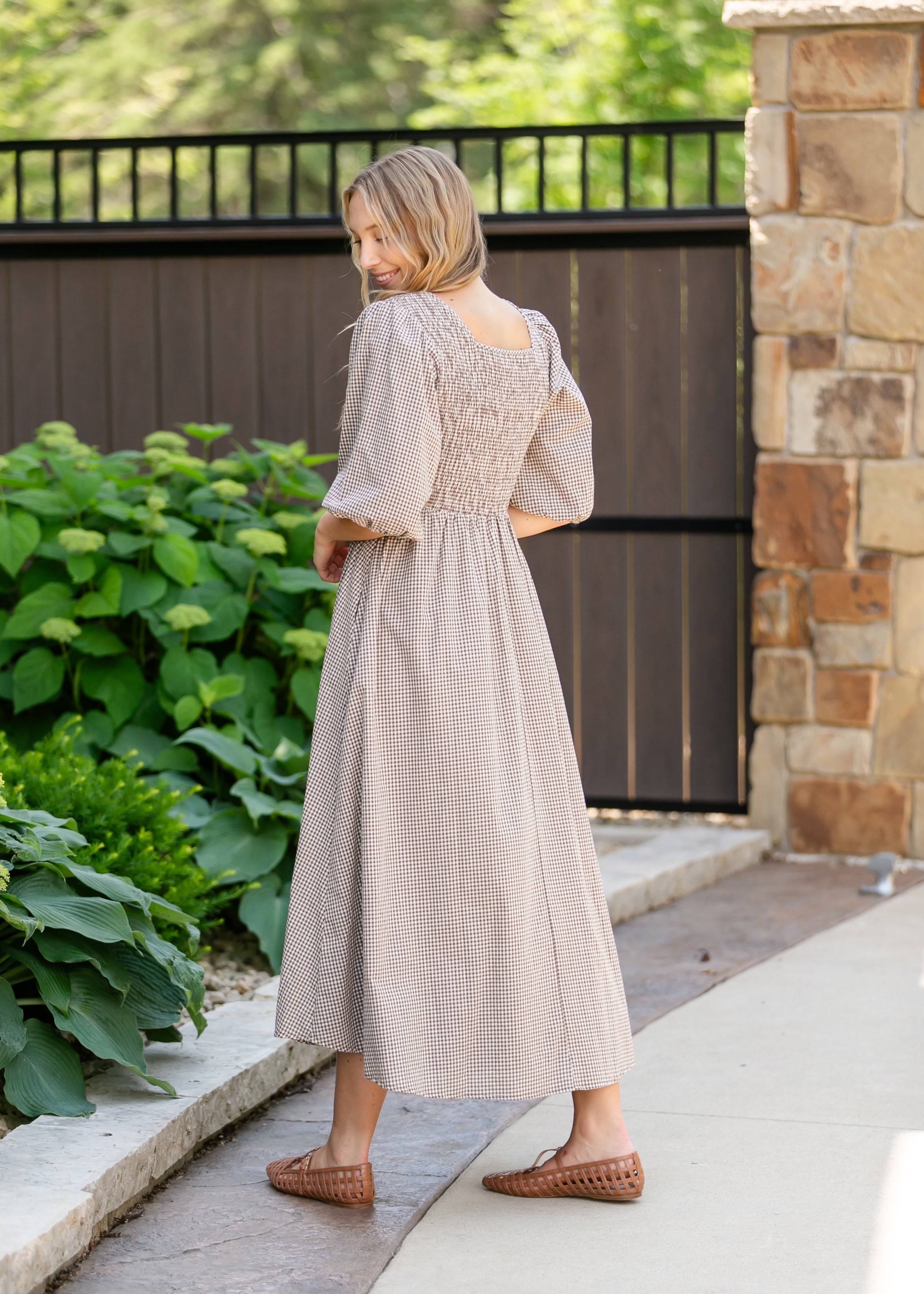 Kayleen Gingham Maxi Dress Inherit Co.