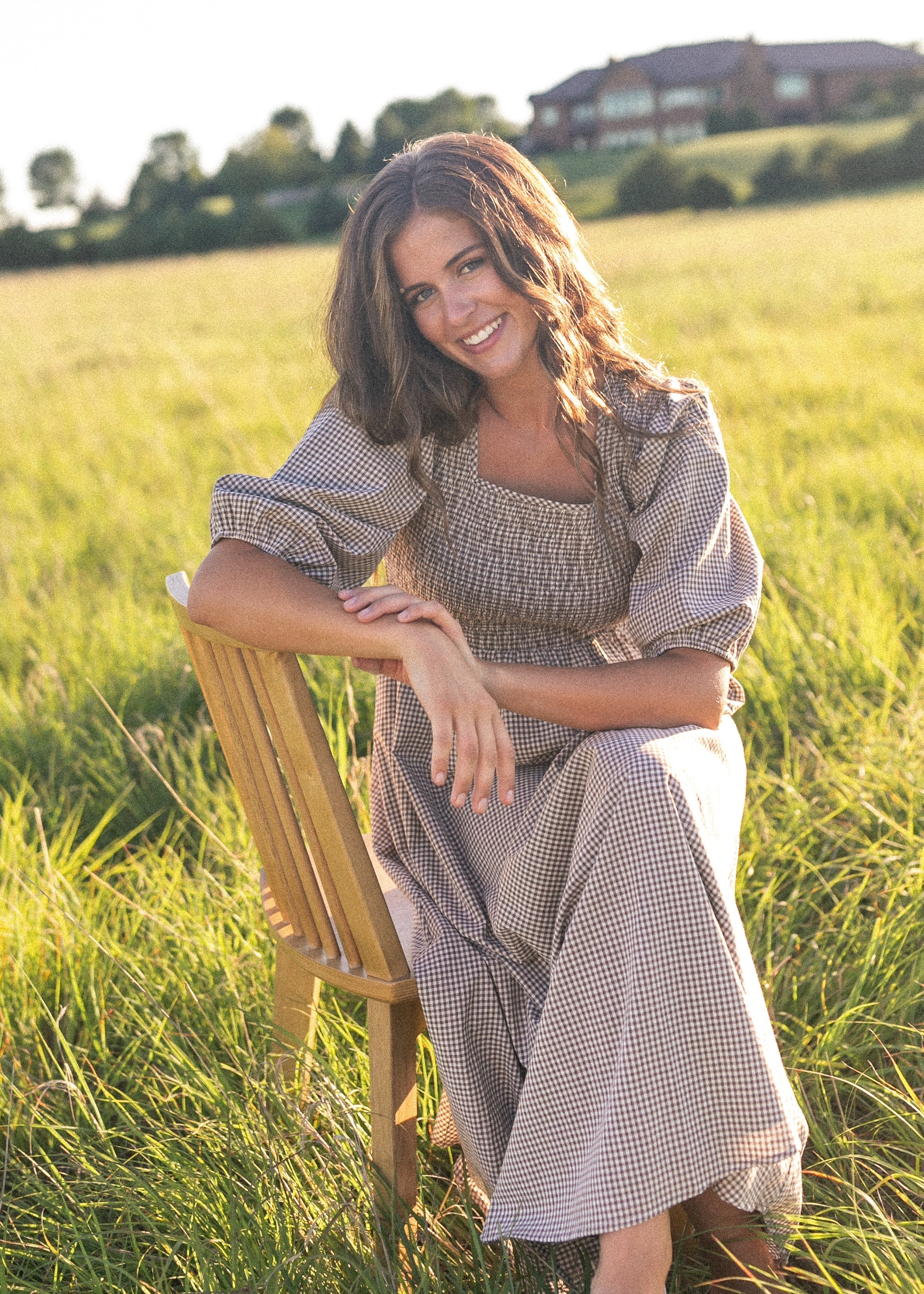 Kayleen Gingham Maxi Dress Inherit Co.