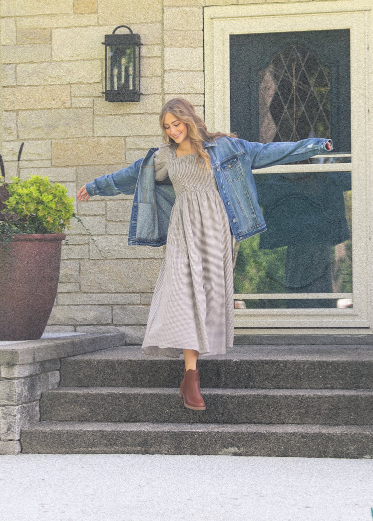 Kayleen Gingham Maxi Dress Inherit Co.