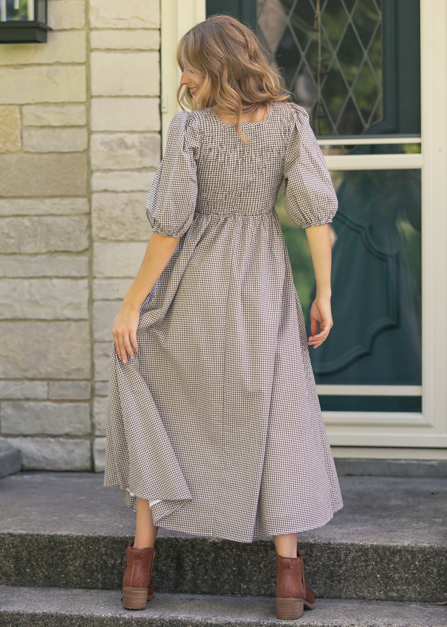 Kayleen Gingham Maxi Dress Inherit Co.