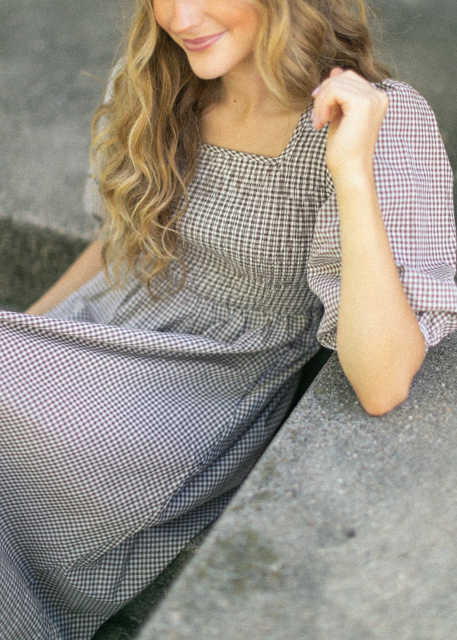Kayleen Gingham Maxi Dress Inherit Co.