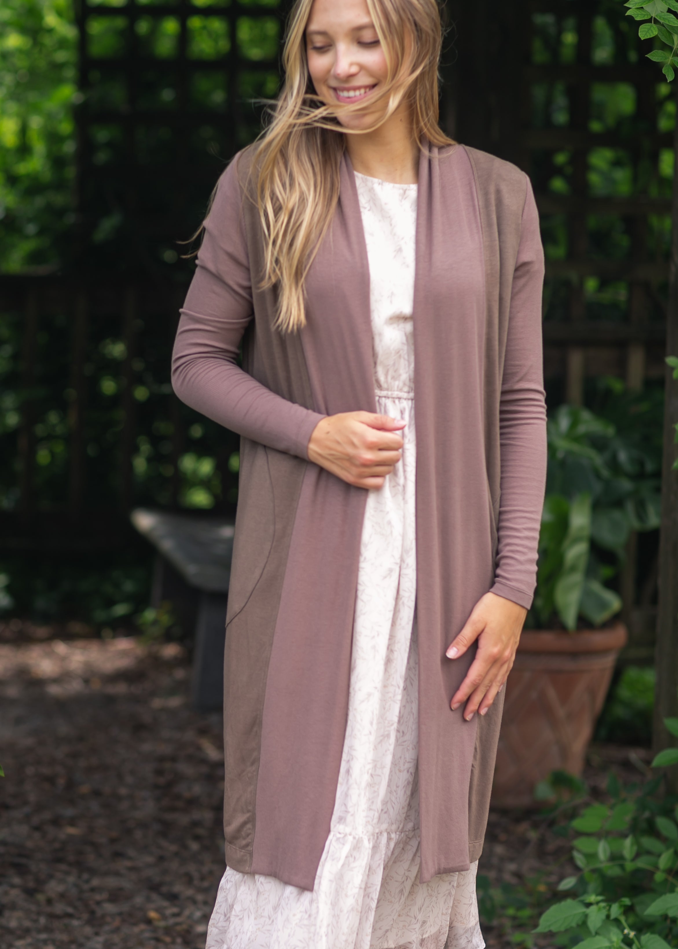 Kylin Lightweight Open Front Cardigan With Deep Pockets Inherit Co.