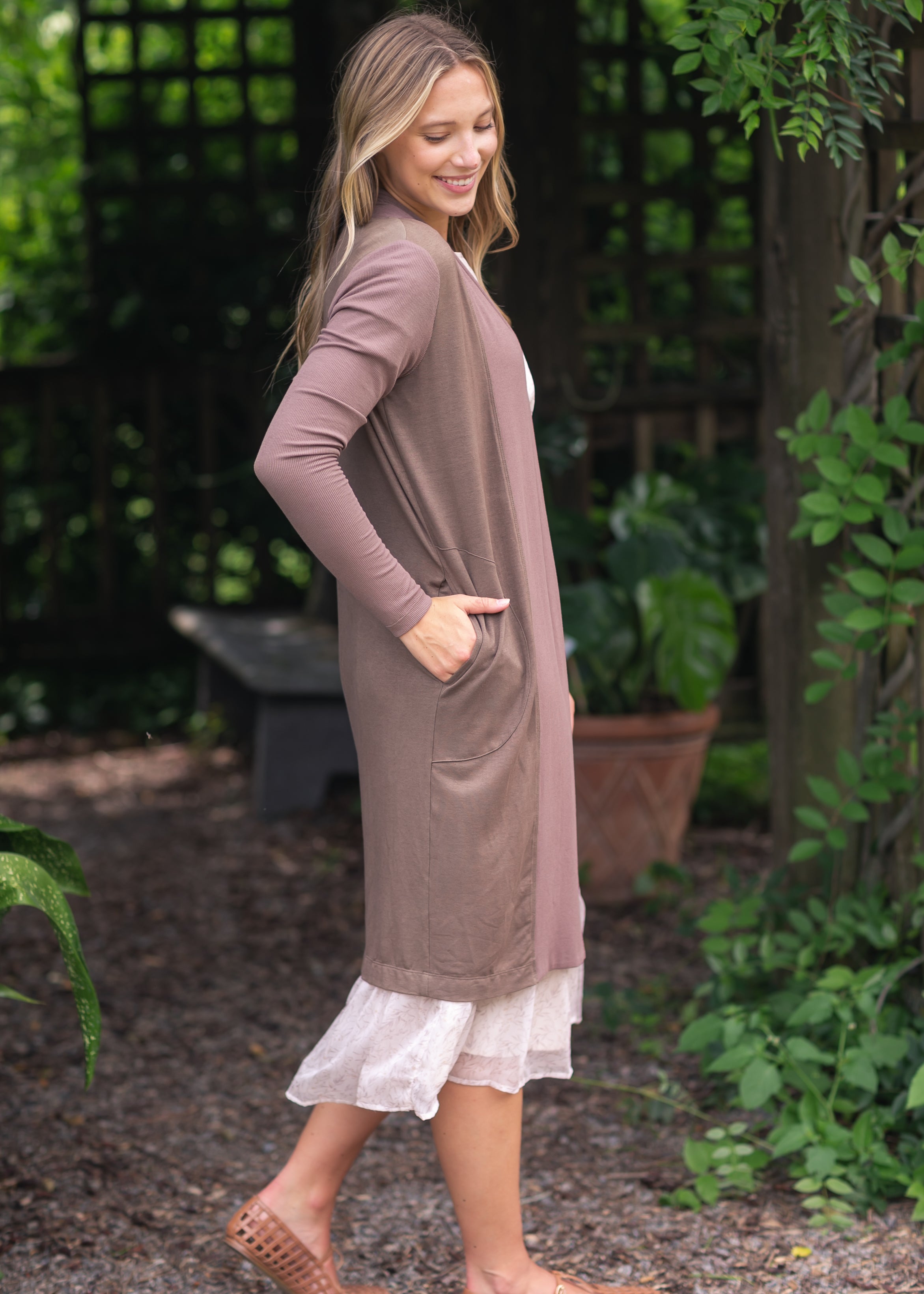 Kylin Lightweight Open Front Cardigan With Deep Pockets Inherit Co.