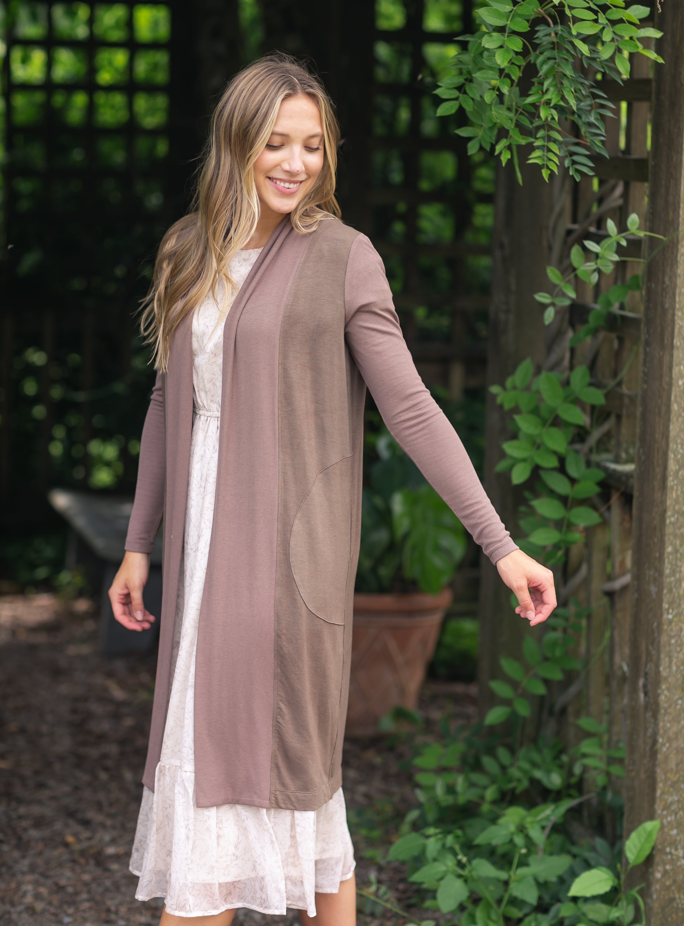 Kylin Lightweight Open Front Cardigan With Deep Pockets Inherit Co.