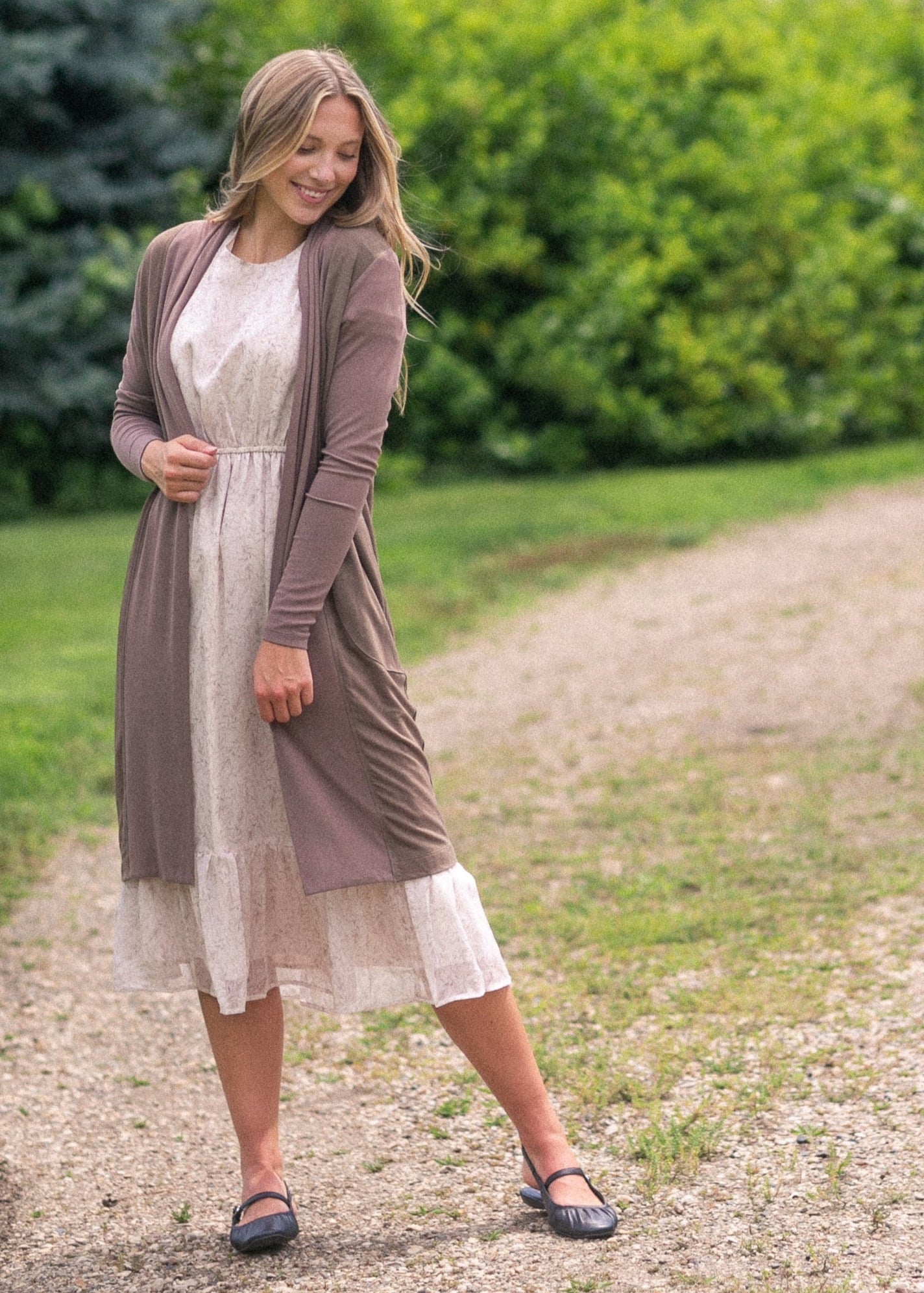 Kylin Lightweight Open Front Cardigan With Deep Pockets Inherit Co.