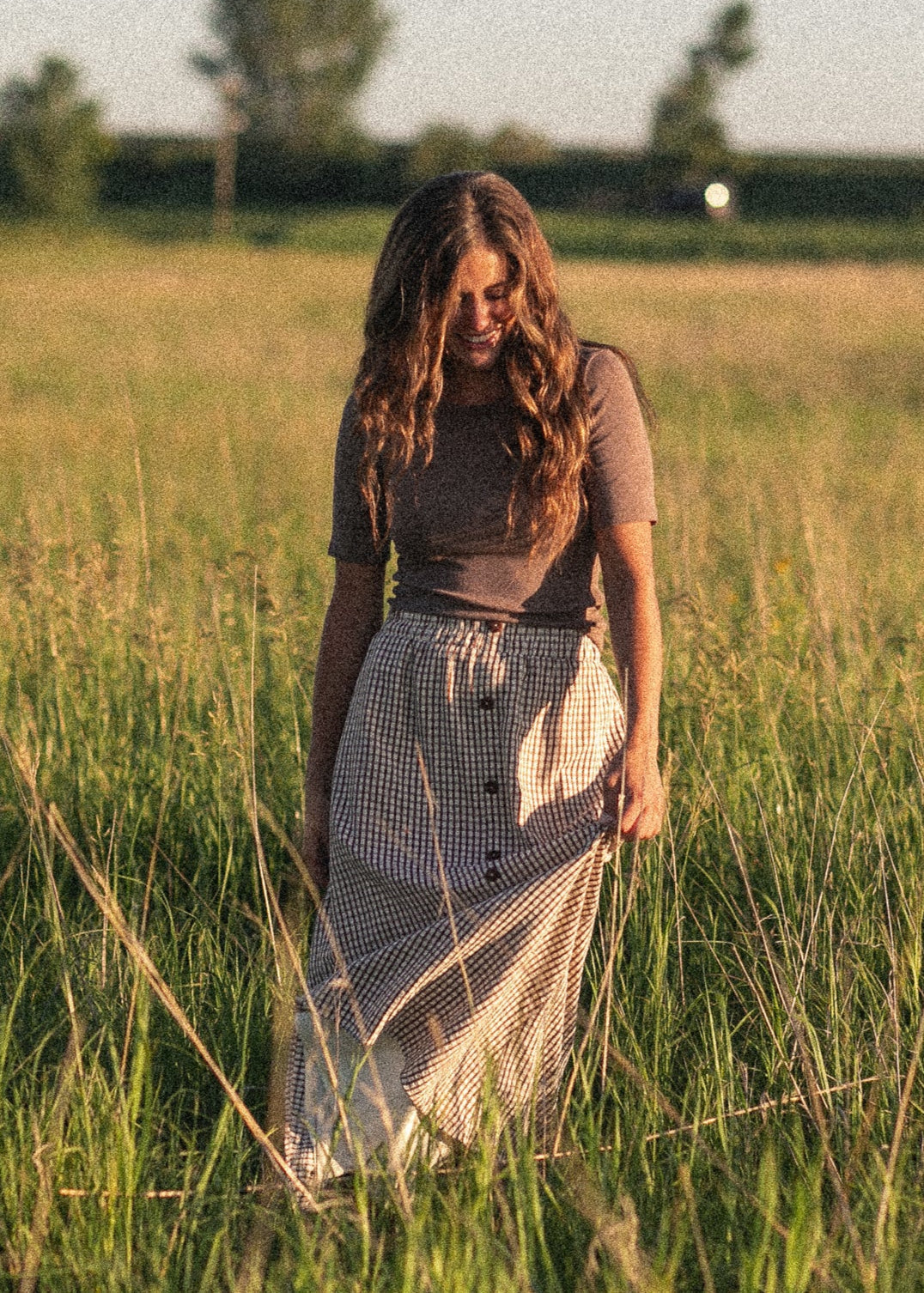 McKenna Gingham Maxi Skirt Inherit Co.