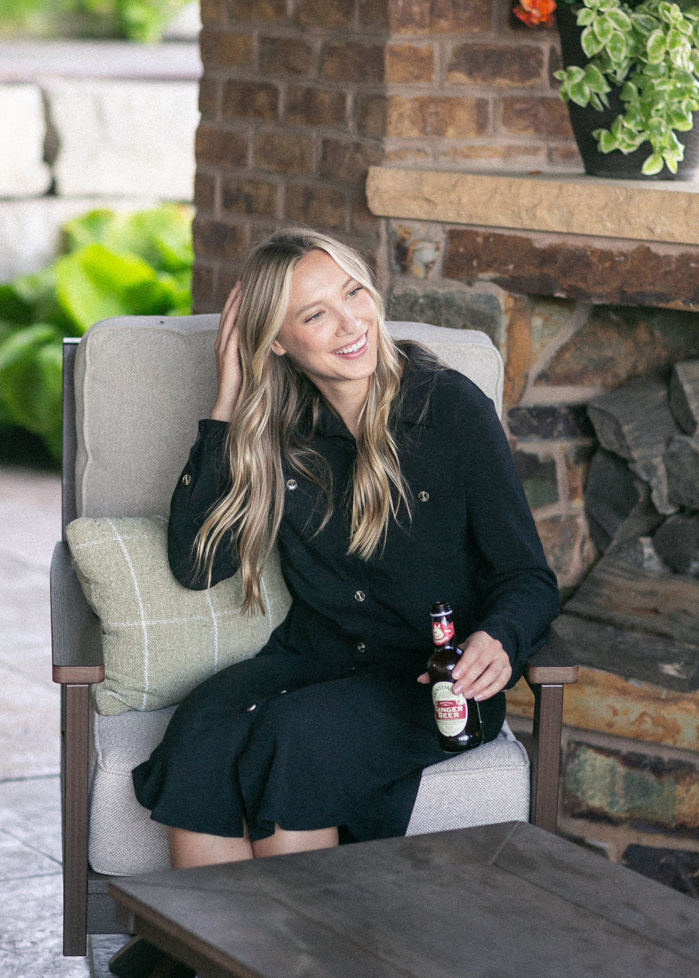 Teagan Black Ultra Soft Shirt Dress Inherit Co.