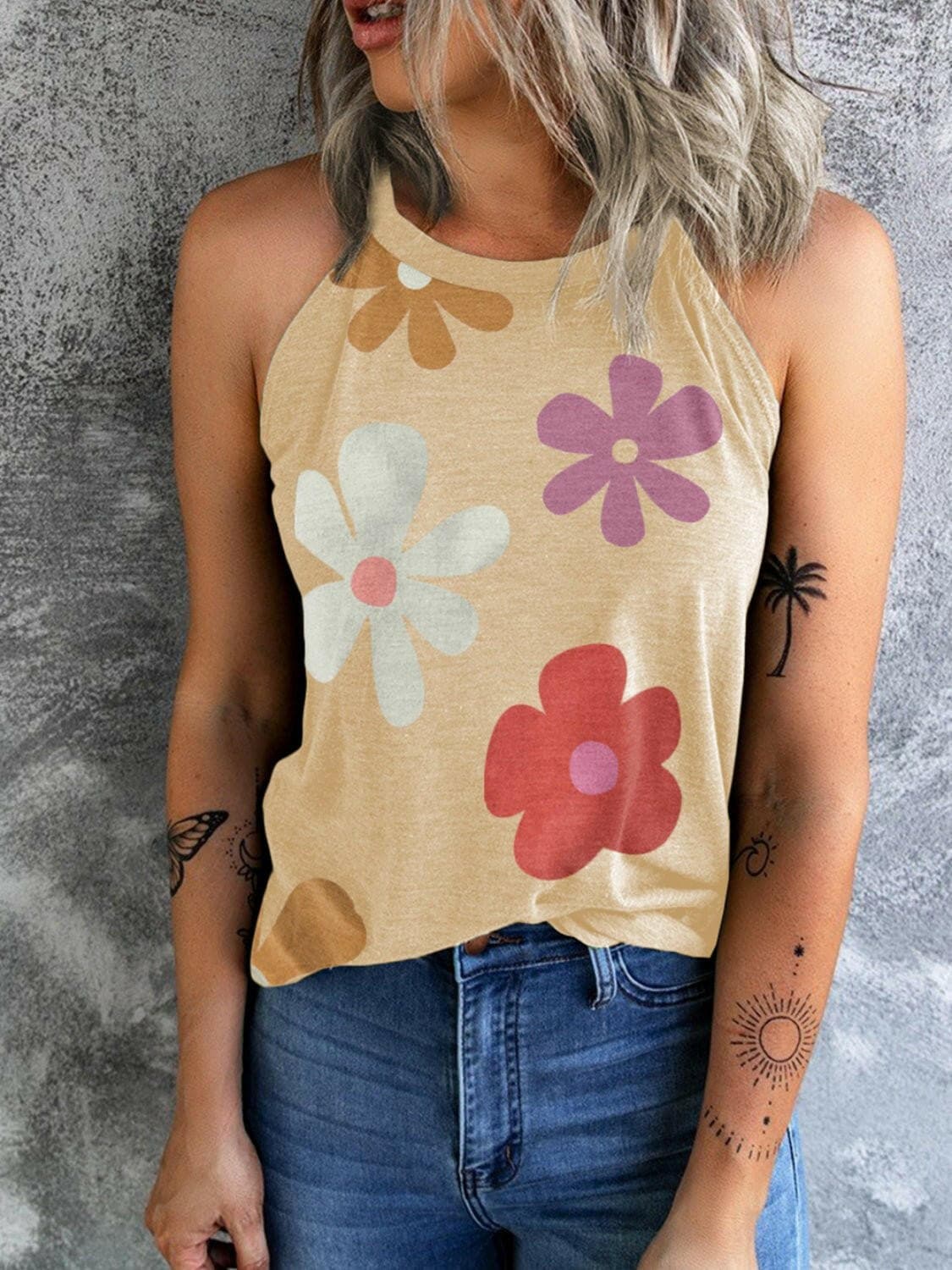 Printed Grecian Neck Cami - Love Salve