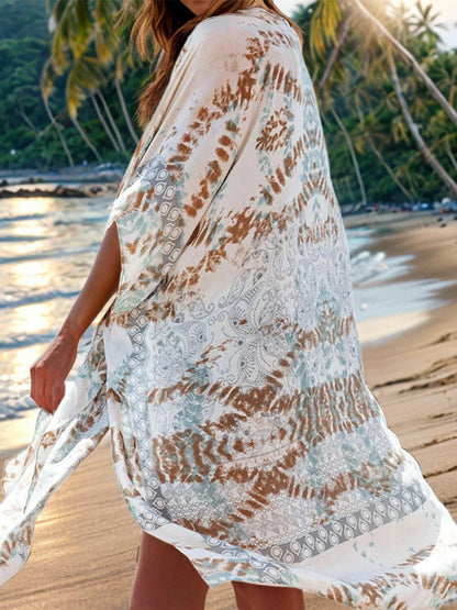 Printed Open Front Cover-Up - Love Salve