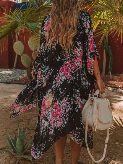 Printed Open Front Cover-Up - Love Salve