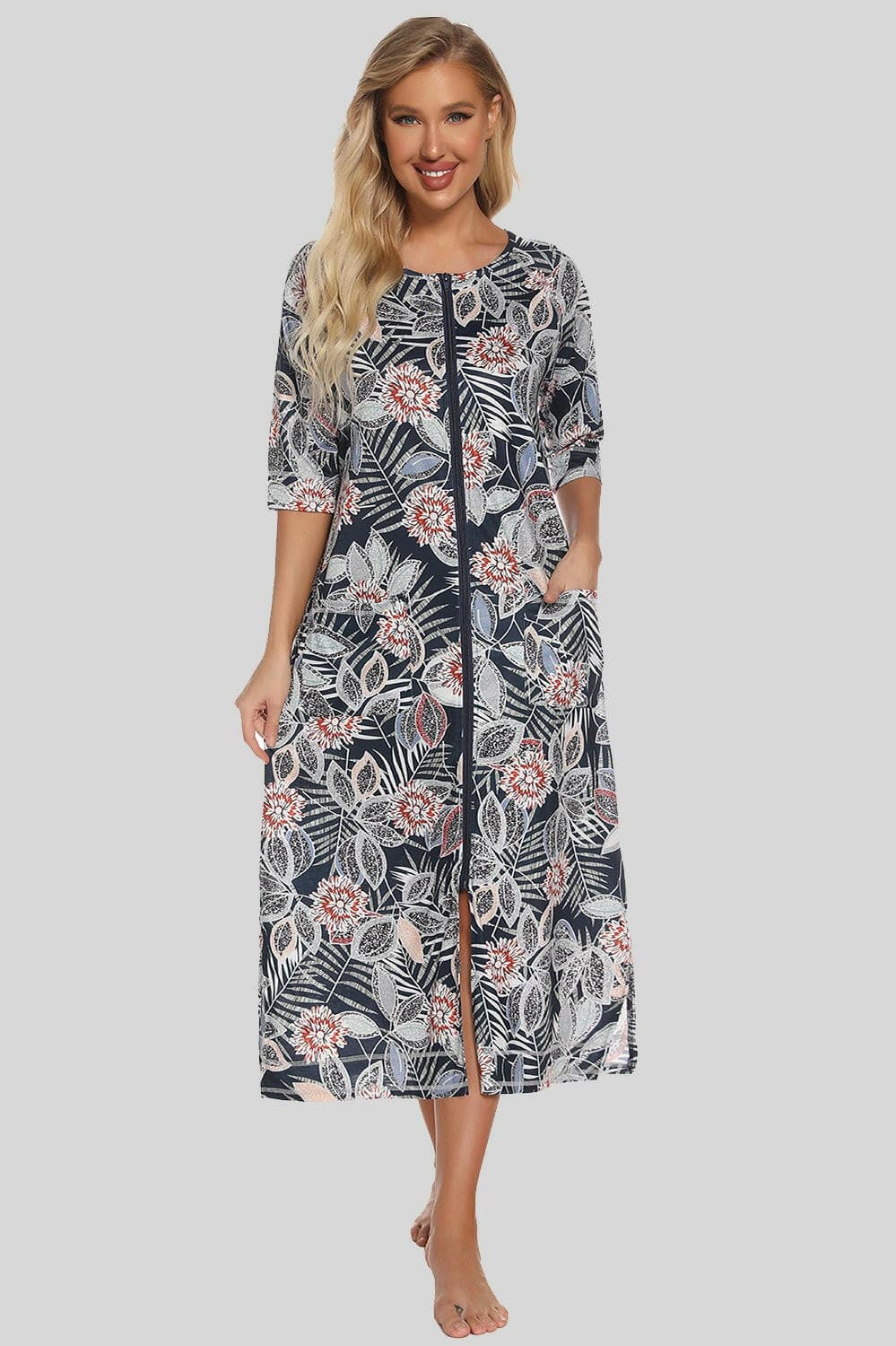 Nighttime Chic Printed Nightgown with Handy PocketsExperience Nighttime Elegance with Our Printed Nightgown
 
 
Chic Design: Embrace sophistication with a stylish printed nightgown designed to elevate your nightwear Love Salve Nighttime Chic Printed Nightgownswimwear