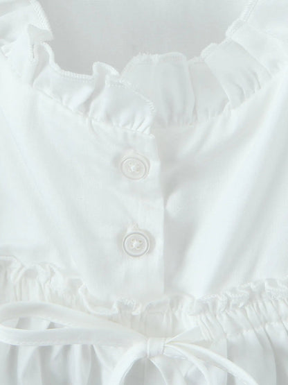 Puff Sleeve Ruffle Crop Blouse - Love Salve