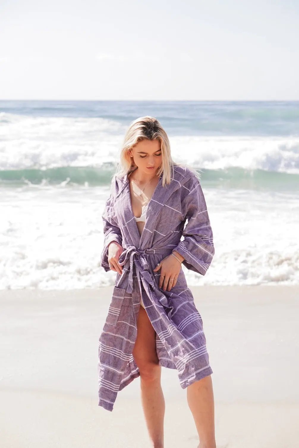 Monaco Turkish Bathrobe Made from 100 Percent Natural Turkish Cotton in S/M L/XL and XXL Sizes - Love Salve 