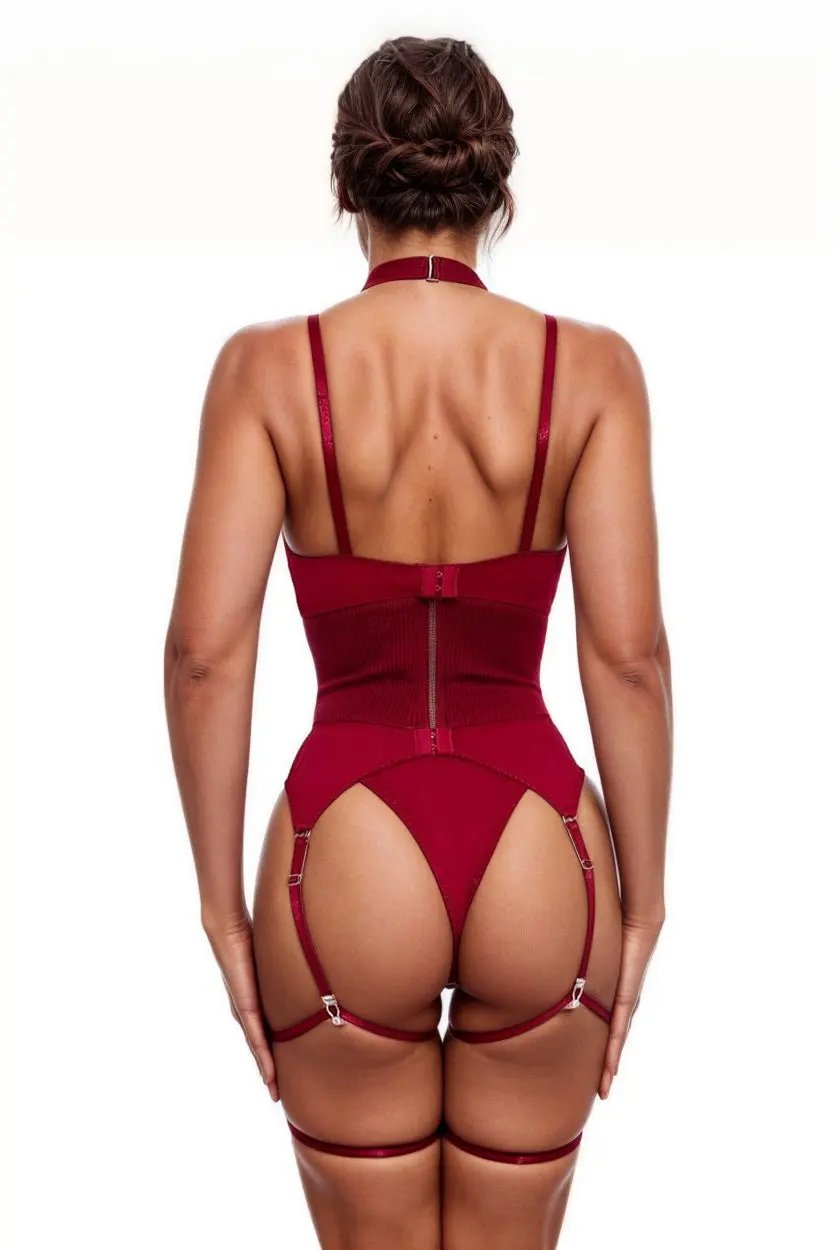 Bow Bra and Garterbelt Set 3wishes.com