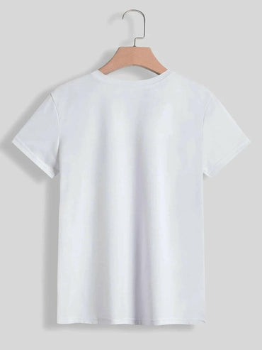 Rabbit Round Neck Short Sleeve T-Shirt - Love Salve