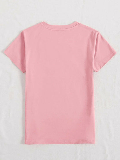 Rabbit Round Neck Short Sleeve T-Shirt - Love Salve