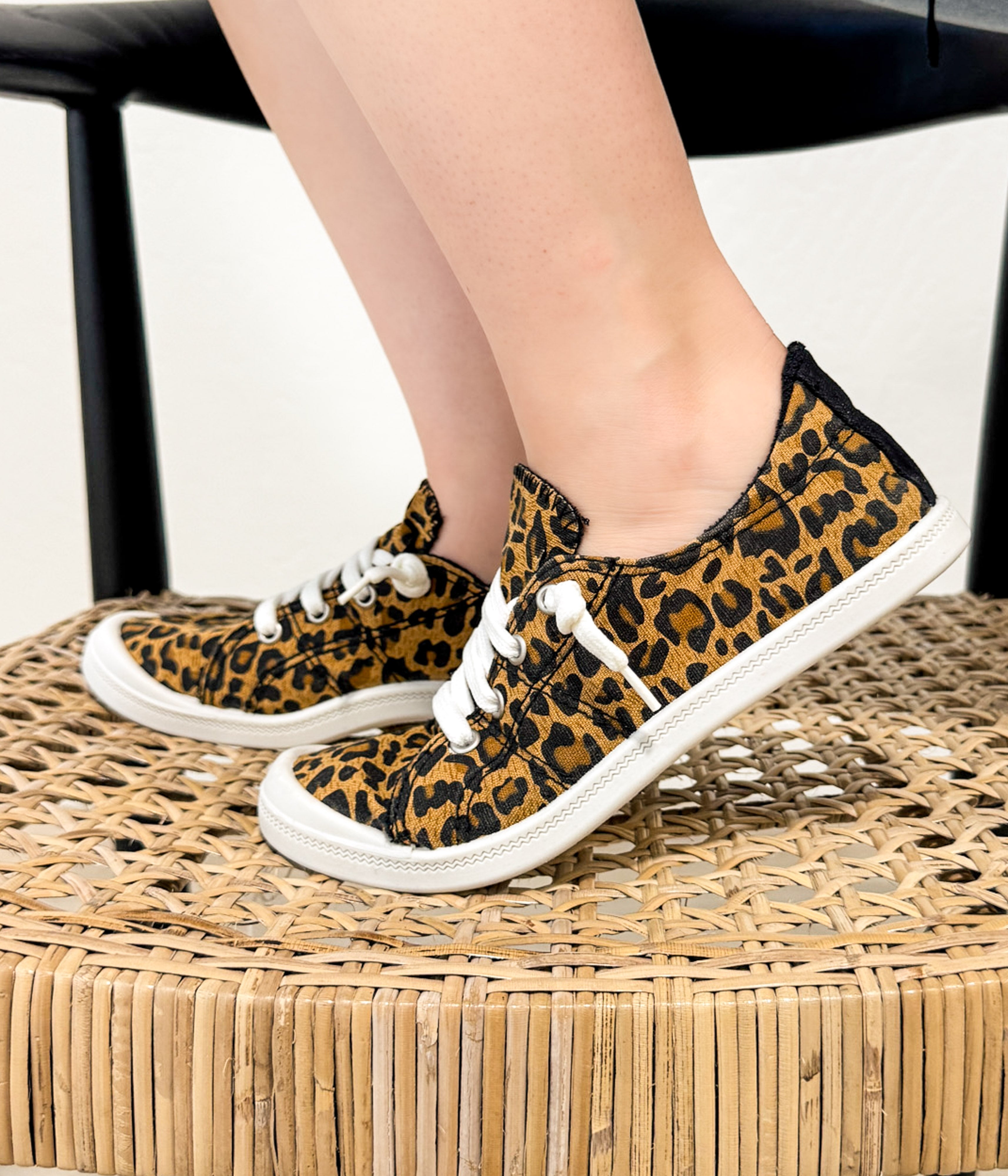 Rae Leopard Print Sneakers Slip On Cushioned Footbed Naughty Monkey