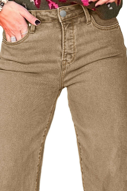 Raw Hem Wide Leg Jeans - Love Salve