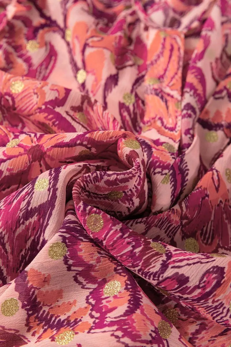 Red Floral Print Ruffled Puff Short Sleeve Blouse for Women - Love Salve 