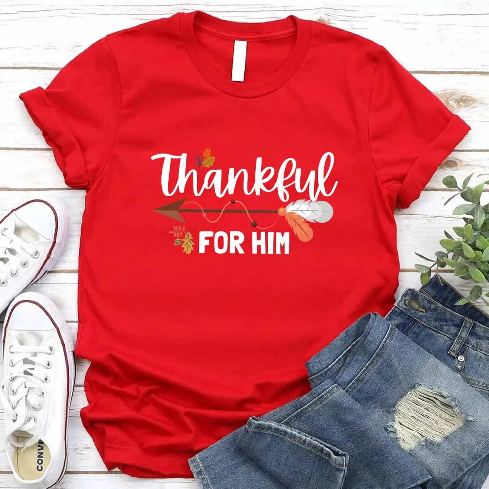 Thankful For Her/Him Valentines Couple T-Shirt – Cute Matching Holiday Tees Adorb Custom Tees