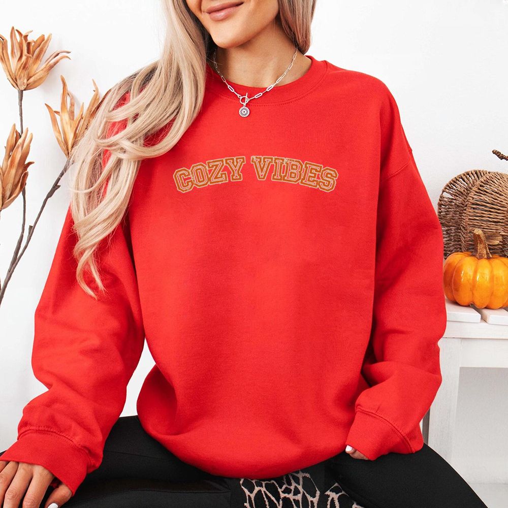 Cozy Vibes Fall Sweatshirt Adorb Custom Tees