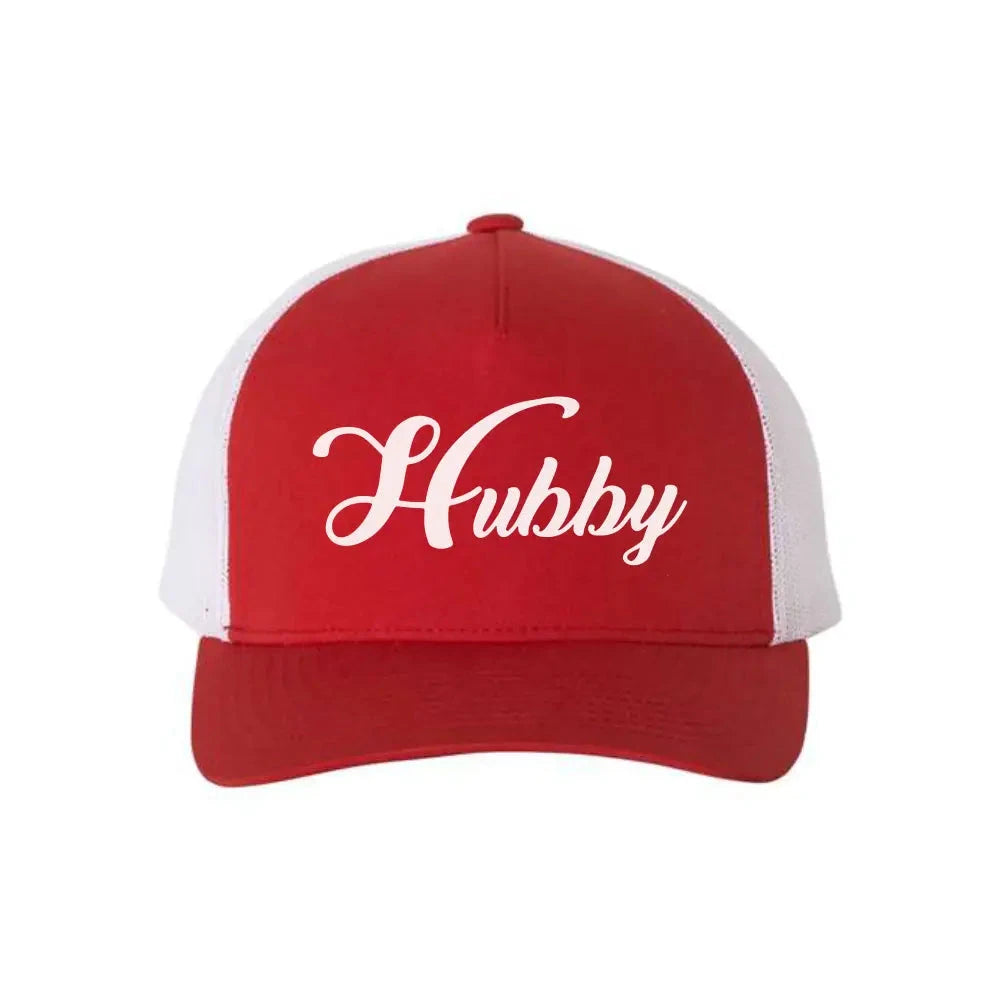 Embroidered Hubby Trucker Hat – Classic Mesh Cap for Wedding or Anniversary Adorb.co