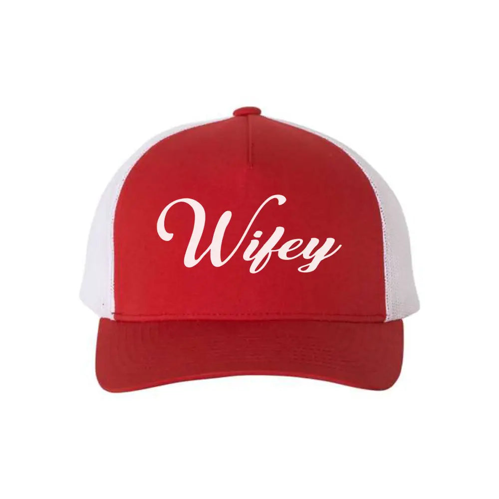 Embroidered Wifey Trucker Hat – Classic Mesh Cap for Wedding or Anniversary Adorb.co