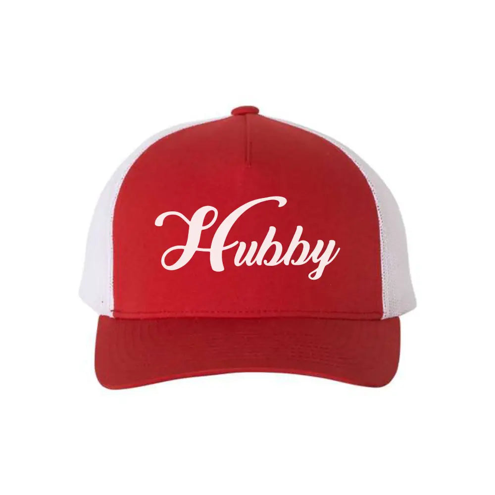 Embroidered Hubby Trucker Hat – Classic Mesh Cap for Wedding or Anniversary Adorb.co