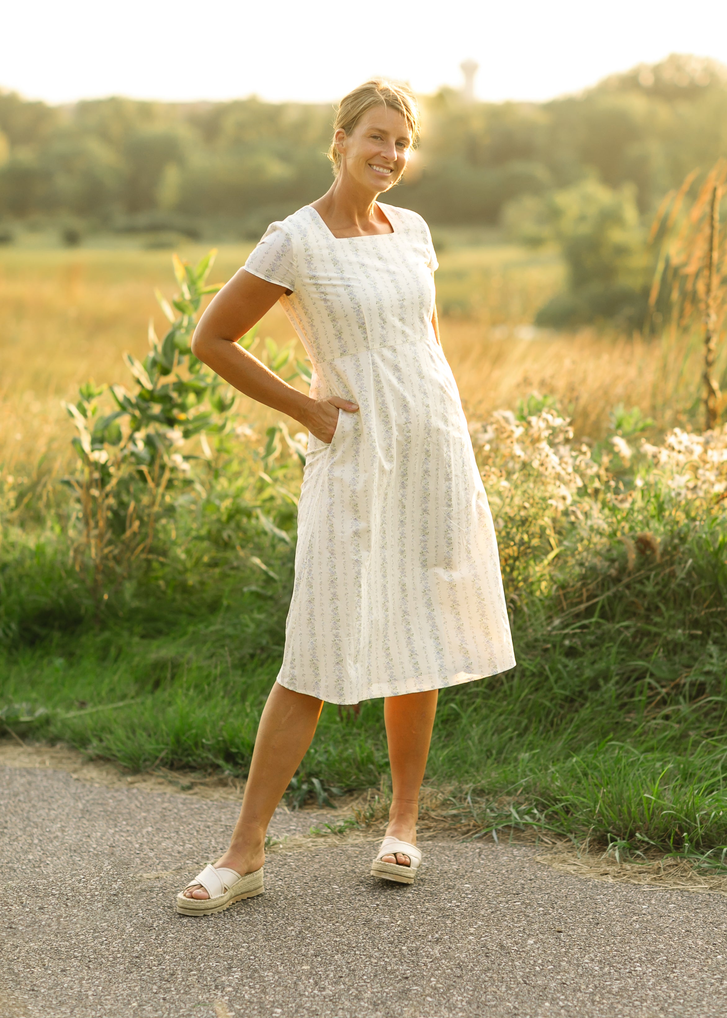 Reece Short Sleeve Straight Fit Midi Dress - FINAL SALE Inherit Co.