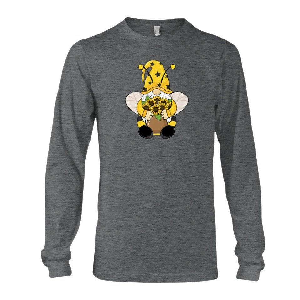 SunFlower Gnome Graphic Tee Gray or Black, Short or Long  Sleeve MM