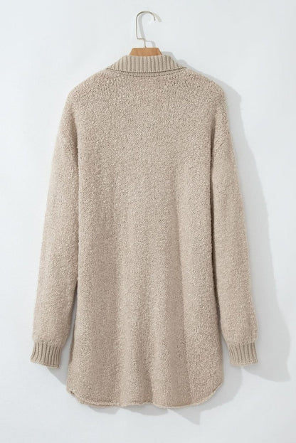 Relaxed Fit Jet Stream Collared Cardigan with Button - Up Front and Pockets - Love Salve