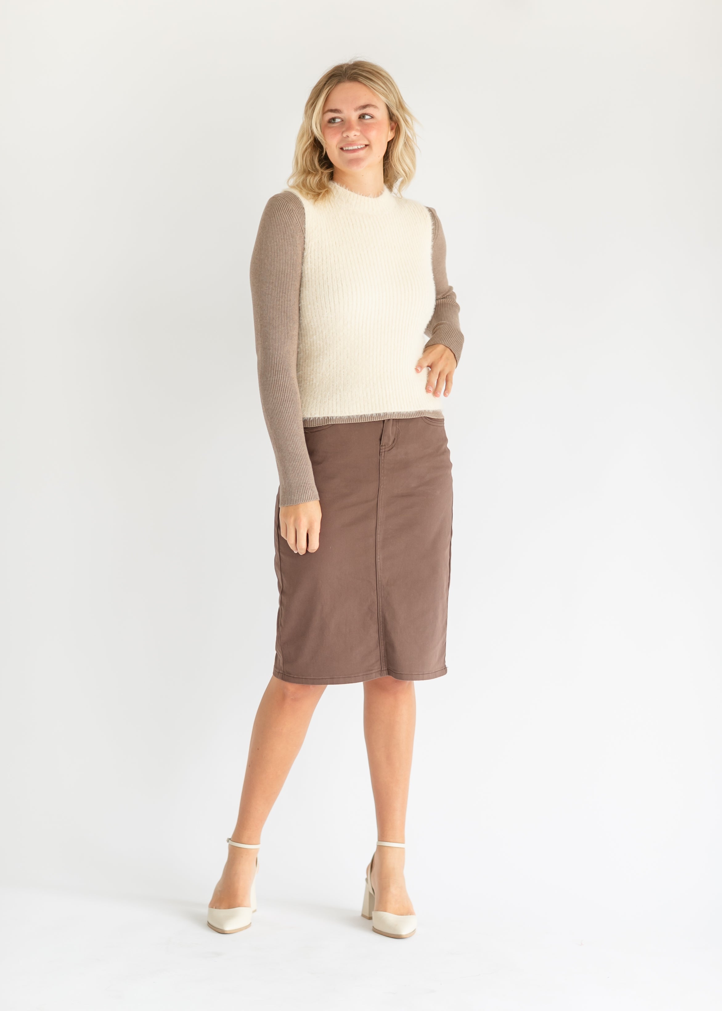 Remi Denim Midi Skirt Inherit Co.