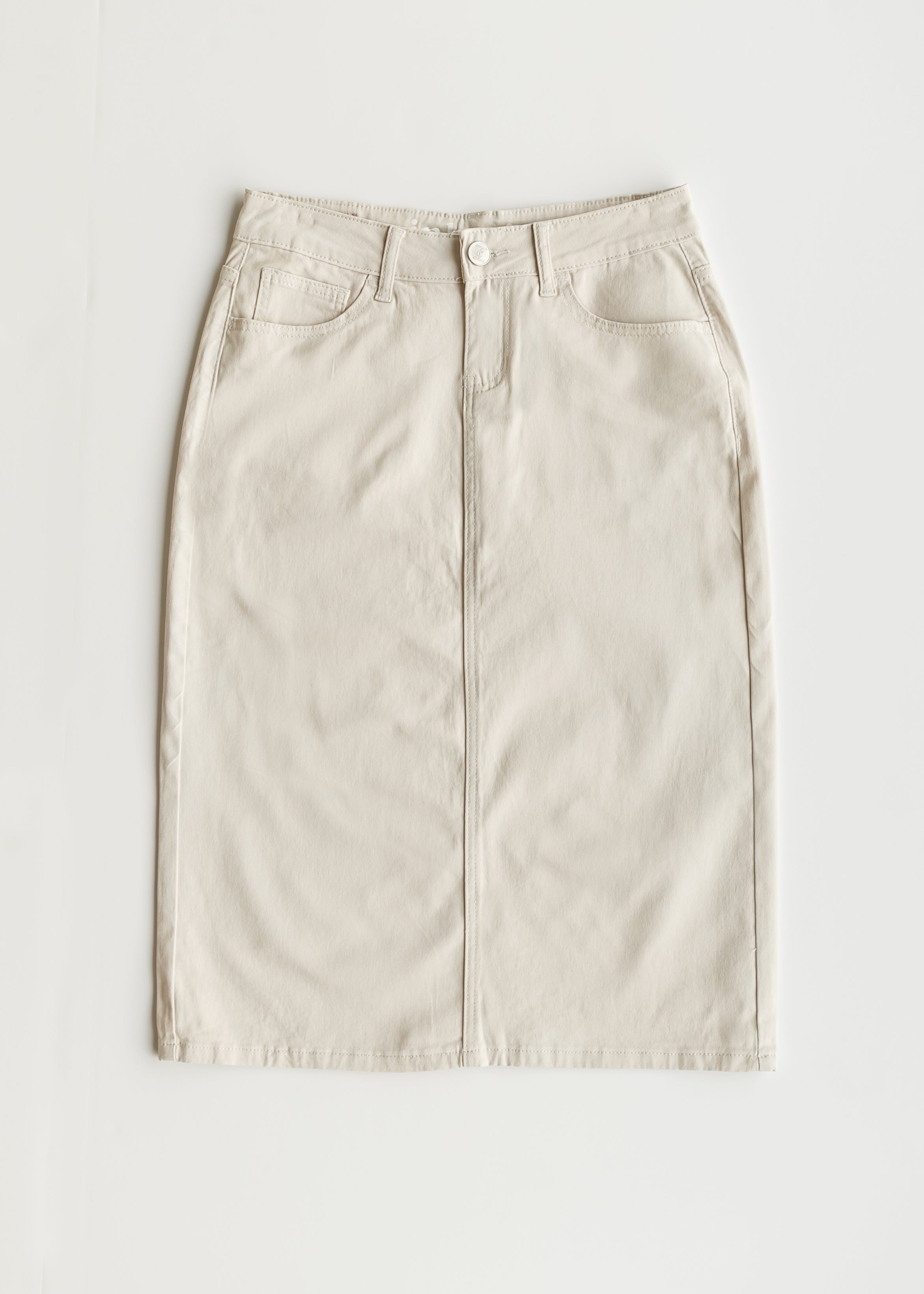 Remi Cloud Denim Midi Skirt Inherit Co.