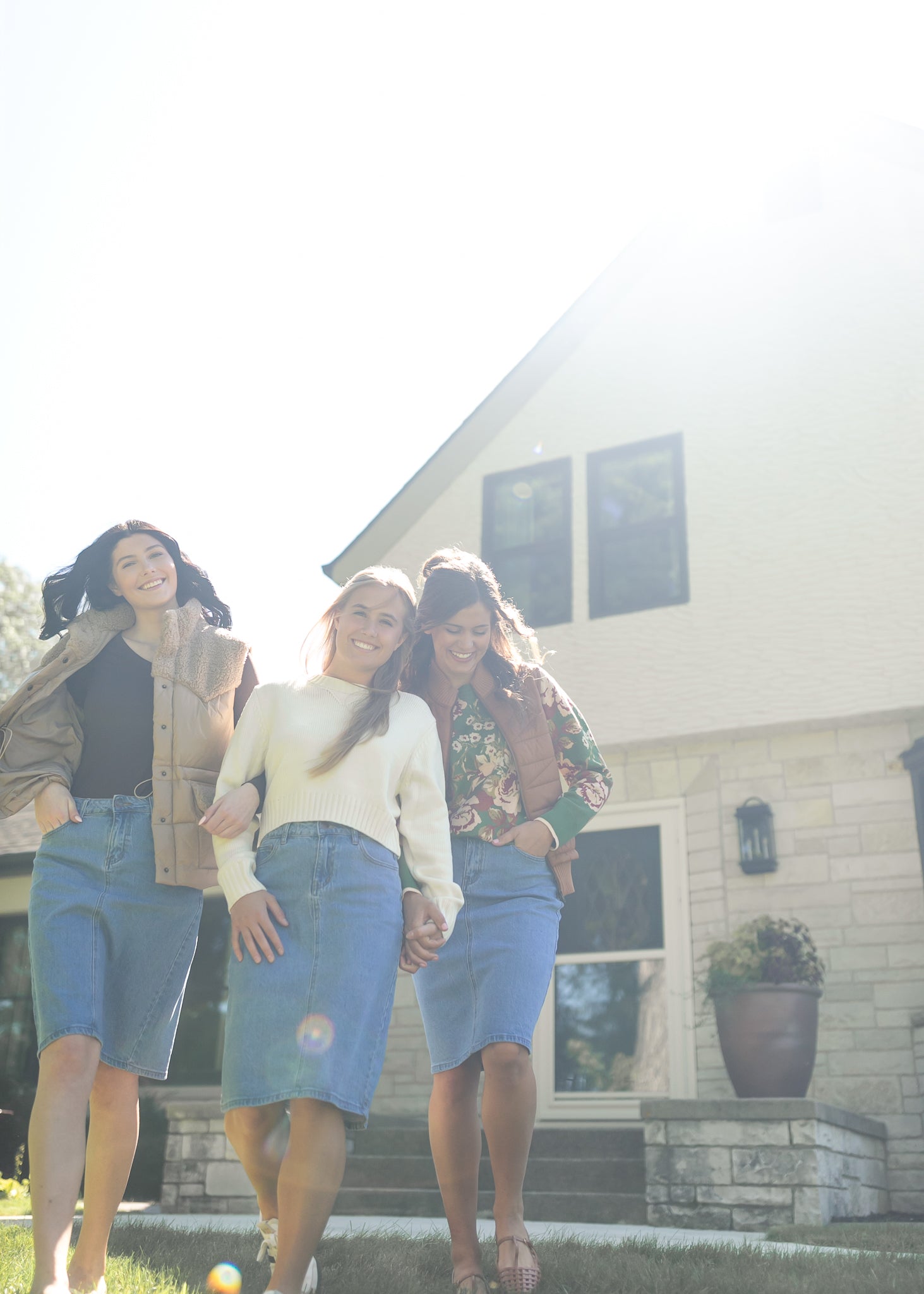 Remi Denim Classic Wash Midi Skirt Inherit Co.